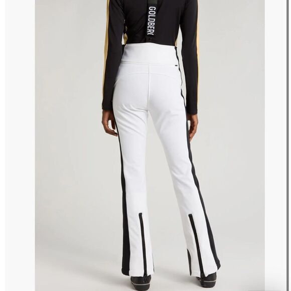 GOLDBERGH WOMEN'S HIGH END SALOPETTE SKI PANTS BIB WHITE BLACK NWT US 4 - Picture 4 of 13